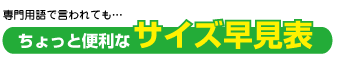 専門用語で言われても…ちょっと便利なサイズ早見表